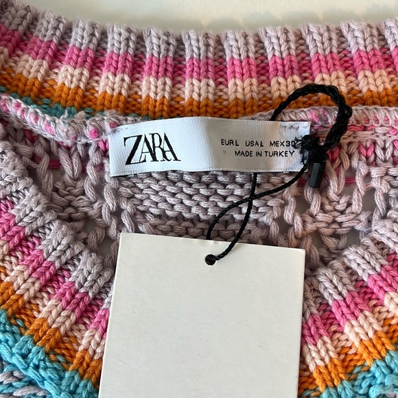 NWT Zara Chunky Knit Sleeveless Sweater Multicolor - Picture 7 of 8